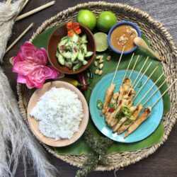 Thai Chicken Satay Skewers with honey glaze